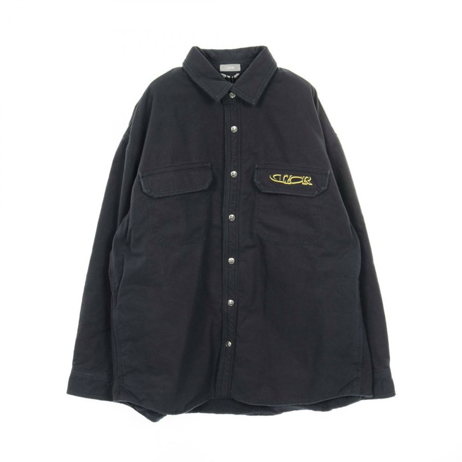 Christian Dior 外套襯衫 513D583AY55898240 棉質海軍藍 40 碼 全新男式-0