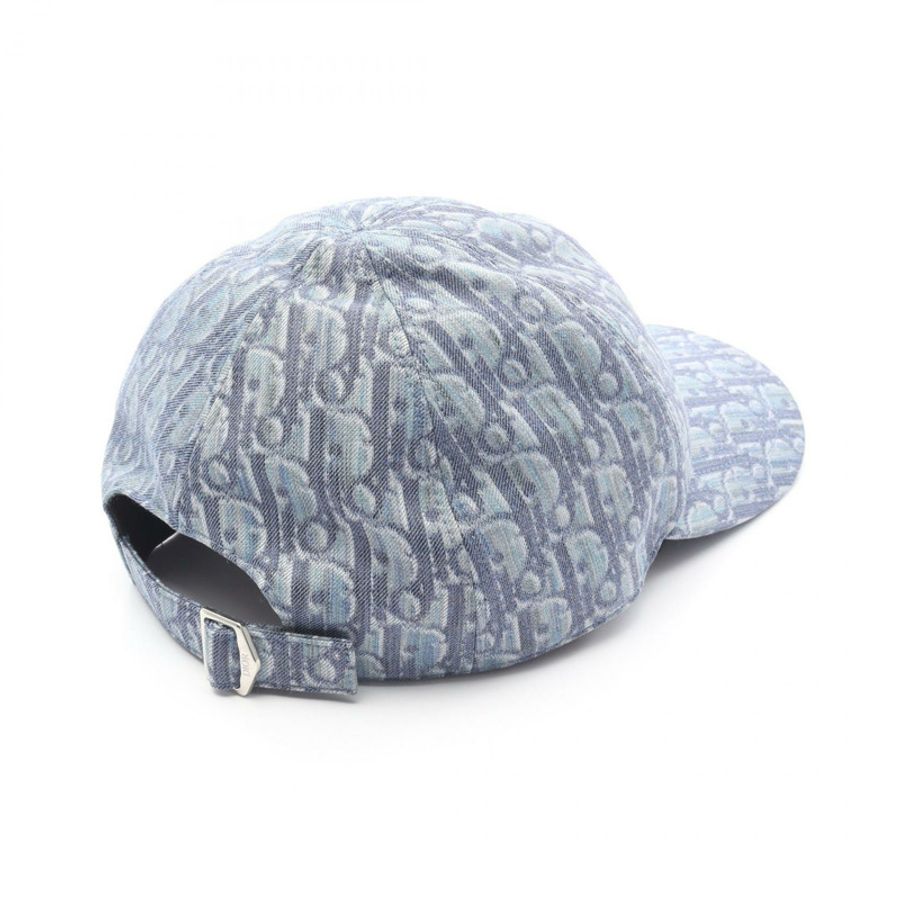 Dior Christian Dior Oblique 棉質斜紋布帽子 593C913A3016C585L 帆布藍色全新男式-1