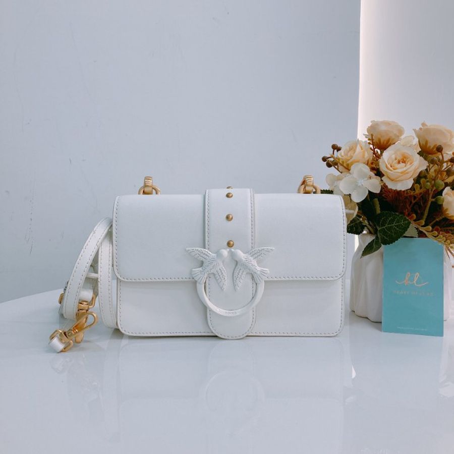 MS0332 品高 斜背 白色 Pinko Love One 26cm Crossbody White x GHW-0