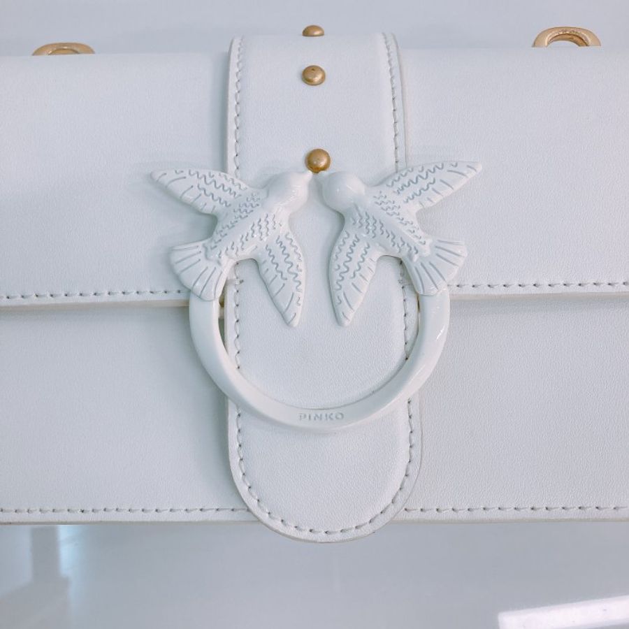 MS0332 品高 斜背 白色 Pinko Love One 26cm Crossbody White x GHW-12