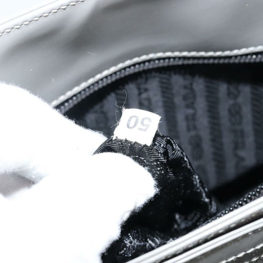 【日本直送】PRADA 手提包 琺瑯灰銀色 正品 BA5946-11