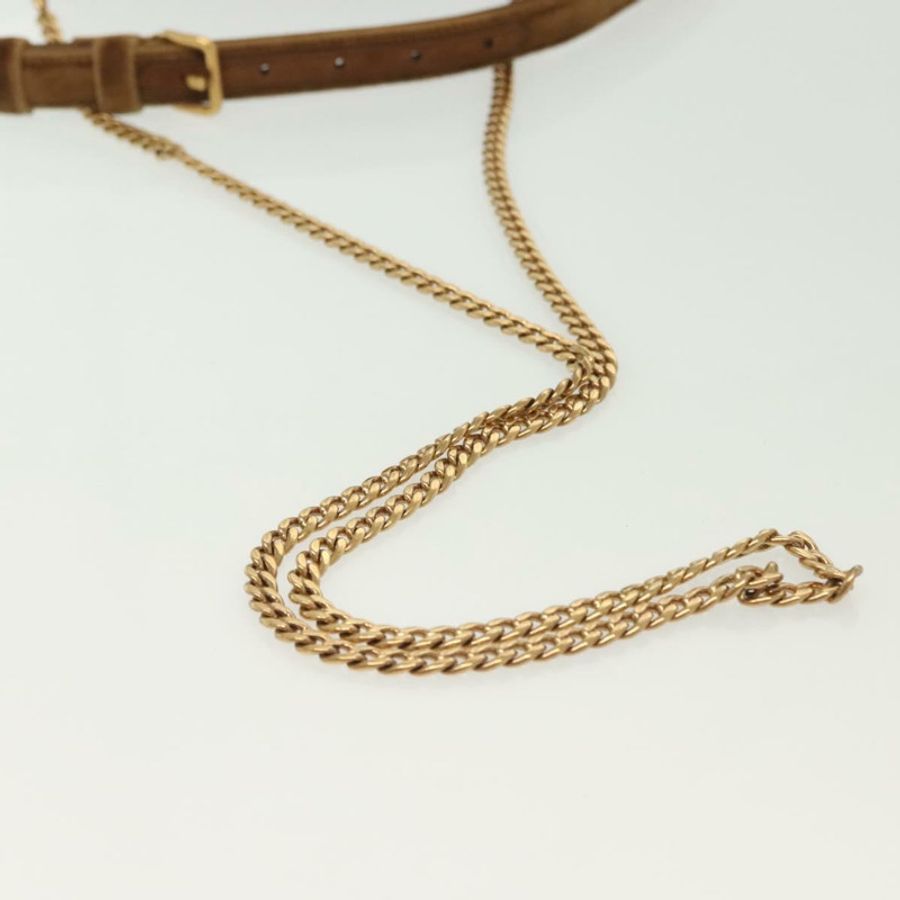 【日本直送】PRADA 鏈條 Kaye 肩背包 絲絨 米色 金色 正品 141360-7