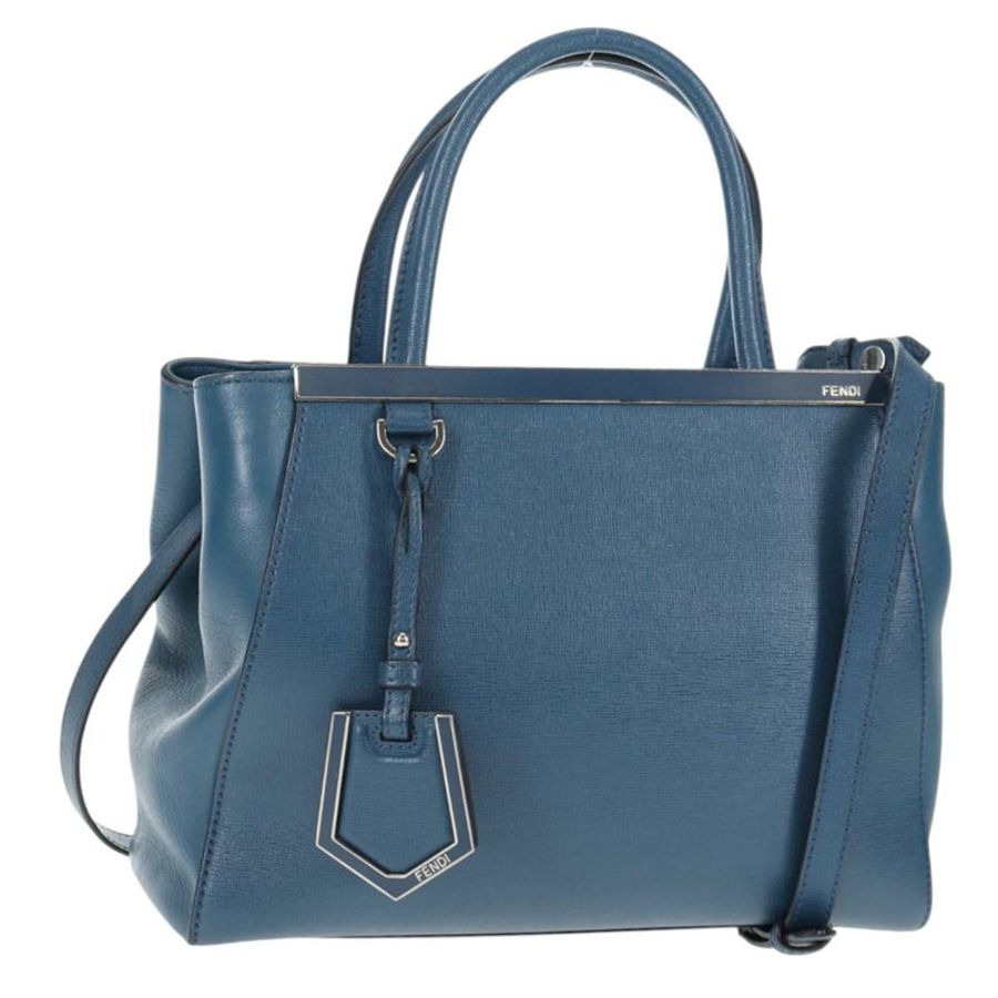 【日本直送】FENDI Petite To Jules 手提包 皮革 兩用 藍色 銀色 正品 141157-0