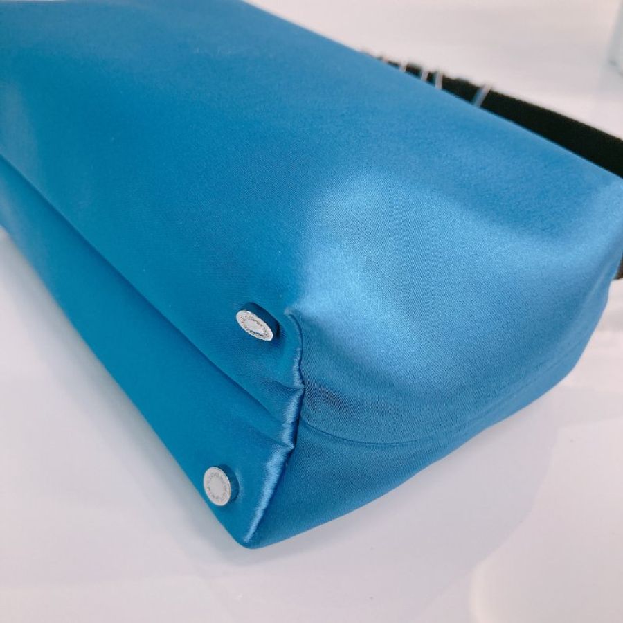 MS0337 亞歷山大王 中號 晚宴包/手拿包 絲綢 Alexander Wang 16cm Heiress Medium Pouch Silk Blue x PHW (98New)(Box) 600-8
