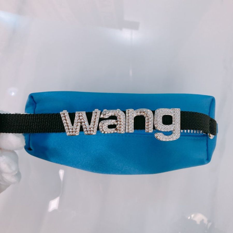 MS0337 亞歷山大王 中號 晚宴包/手拿包 絲綢 Alexander Wang 16cm Heiress Medium Pouch Silk Blue x PHW (98New)(Box) 600-9