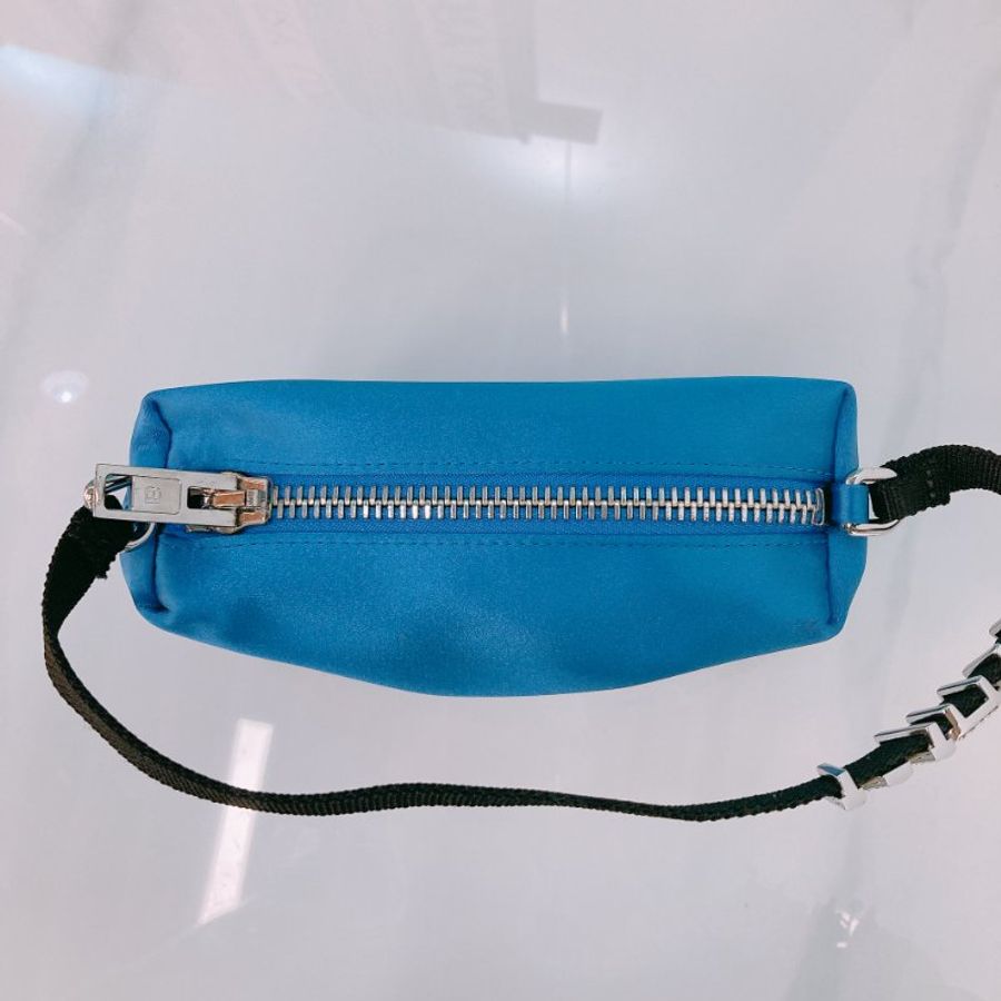 MS0337 亞歷山大王 中號 晚宴包/手拿包 絲綢 Alexander Wang 16cm Heiress Medium Pouch Silk Blue x PHW (98New)(Box) 600-10