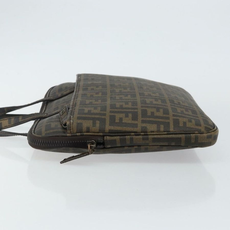 【日本直送】FENDI Zucca帆布電腦包 黑色棕色 Auth SW1528-3