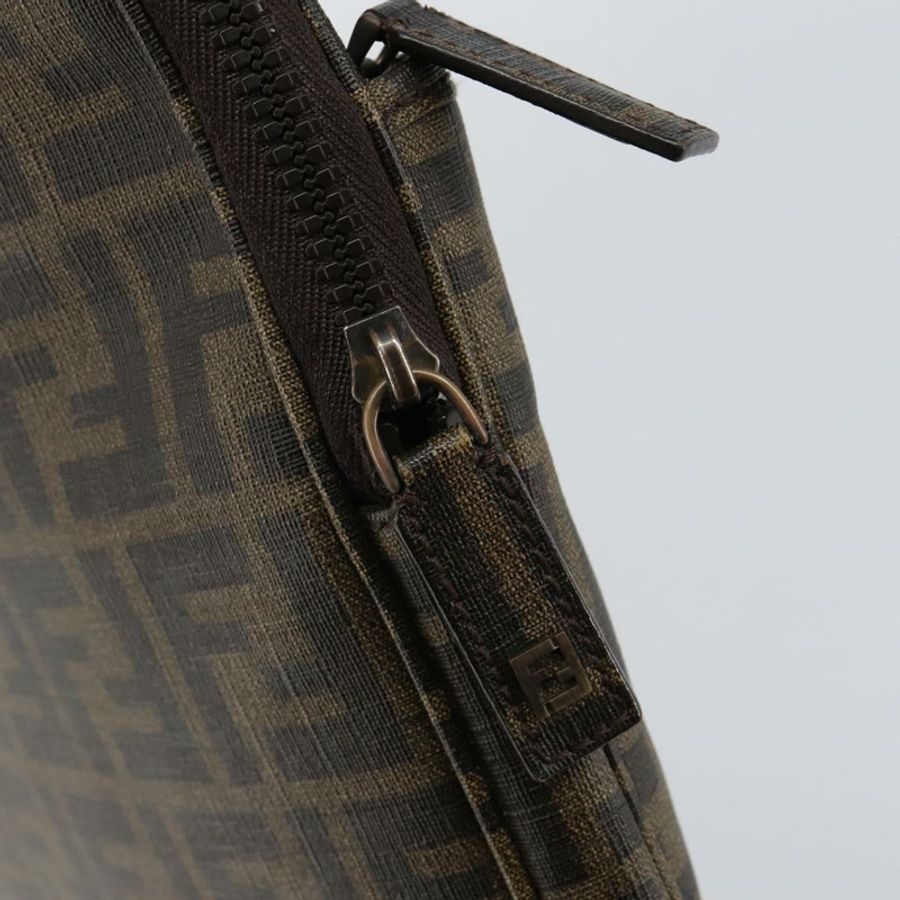 【日本直送】FENDI Zucca帆布電腦包 黑色棕色 Auth SW1528-9