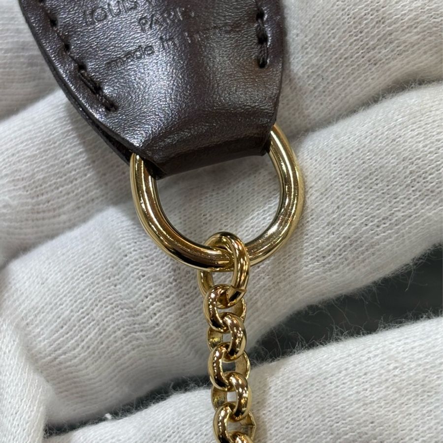 LV N55213 EVA 咖啡棋盤格紋 金牌 金鍊 肩背包 斜背包 晚宴包 腋下包 麻將包 手提包-16