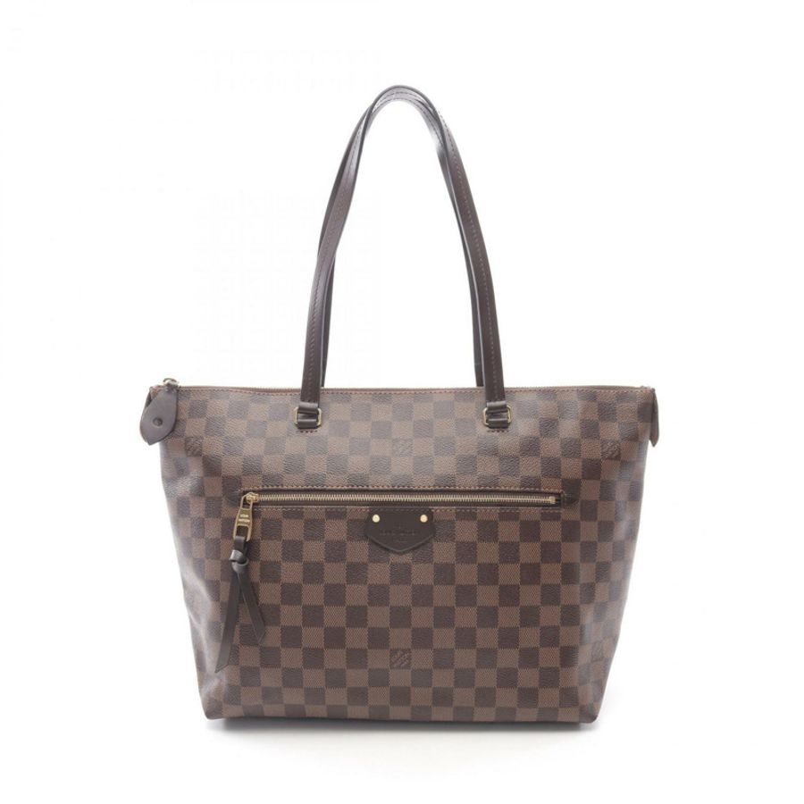 Louis Vuitton Iena MM 手提包,Damier 飾面塗層帆布和皮革,棕色,女款,N41013-0
