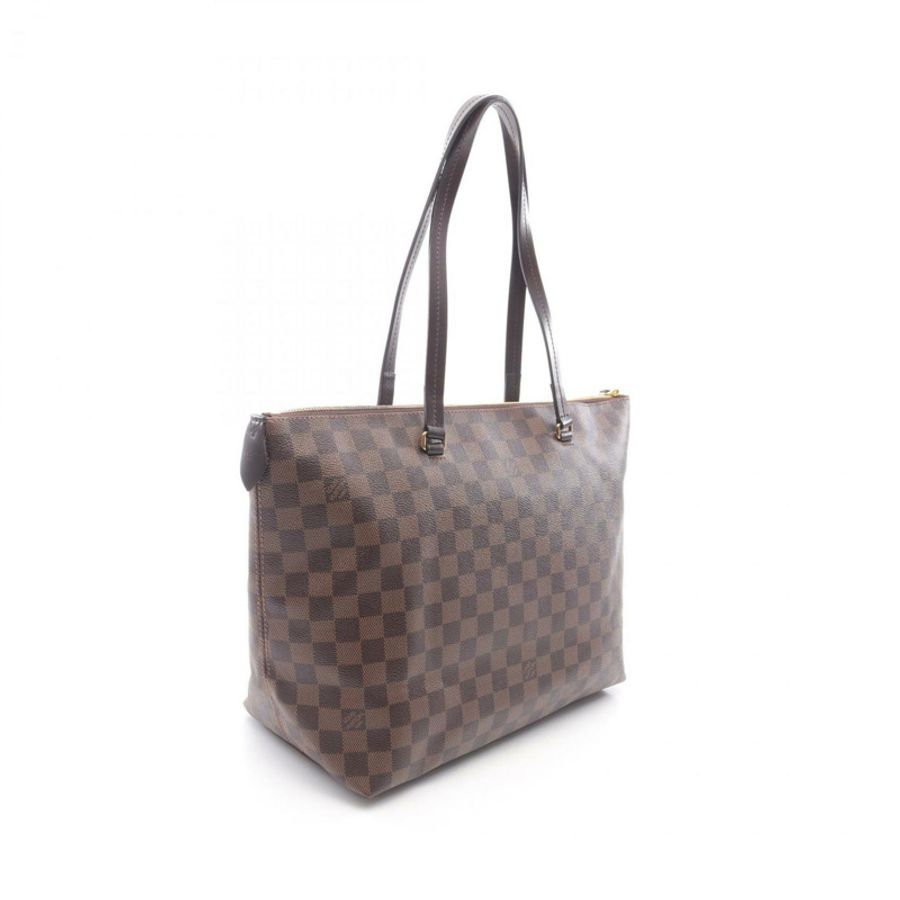 Louis Vuitton Iena MM 手提包,Damier 飾面塗層帆布和皮革,棕色,女款,N41013-1