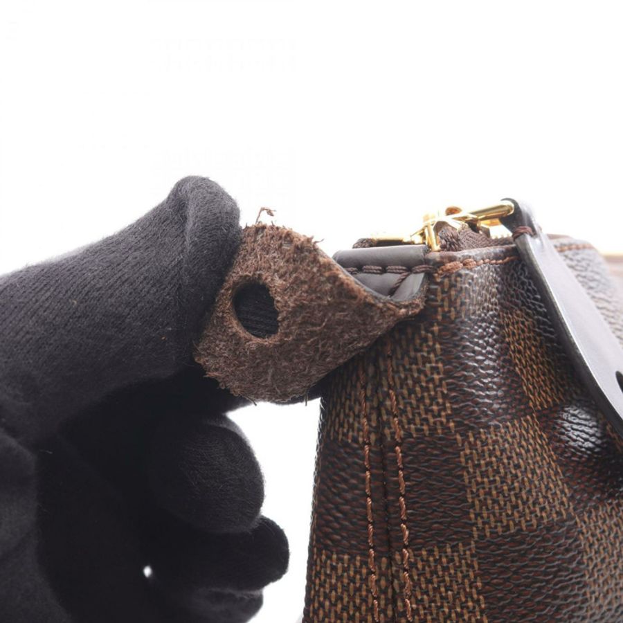 Louis Vuitton Iena MM 手提包,Damier 飾面塗層帆布和皮革,棕色,女款,N41013-8