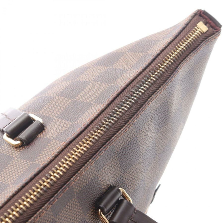 Louis Vuitton Iena MM 手提包,Damier 飾面塗層帆布和皮革,棕色,女款,N41013-10