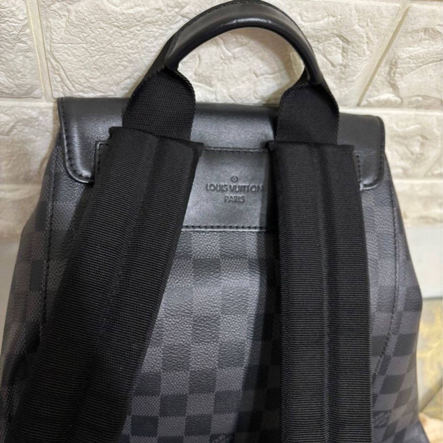 降價出清!LV 男用後背包 路易威登多功能背包 N40279 石墨背包 格紋灰色 特殊塗層帆布 牛皮-22