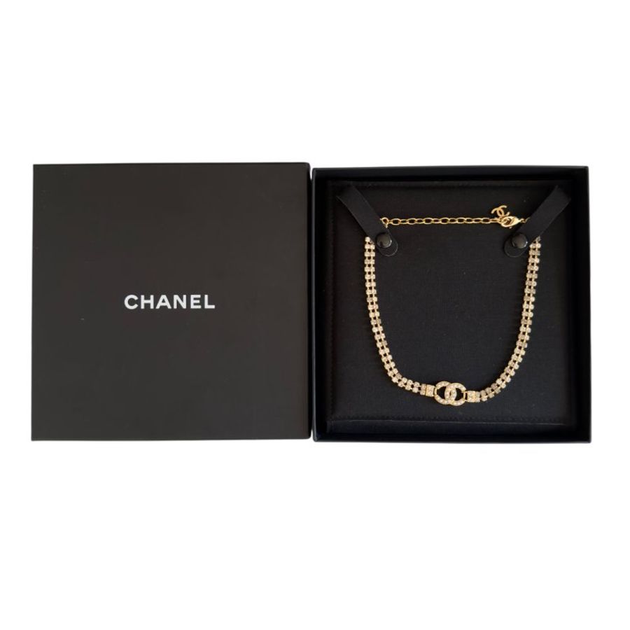 CHANEL CC 水鑽 珠珠 項鏈-7