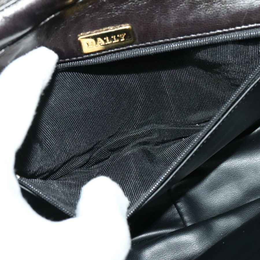 【日本直送】BALLY 絎縫鏈條單肩包 皮革 黑色 金色 正品 141092-11