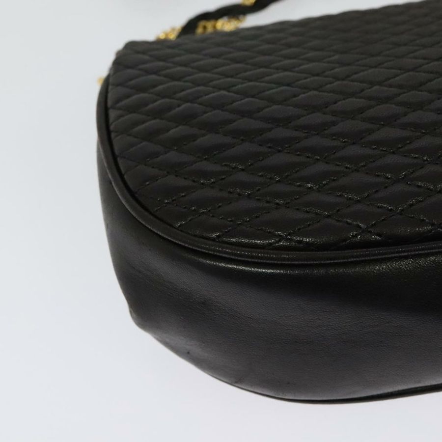 【日本直送】BALLY 絎縫鏈條單肩包 皮革 黑色 金色 正品 141092-14