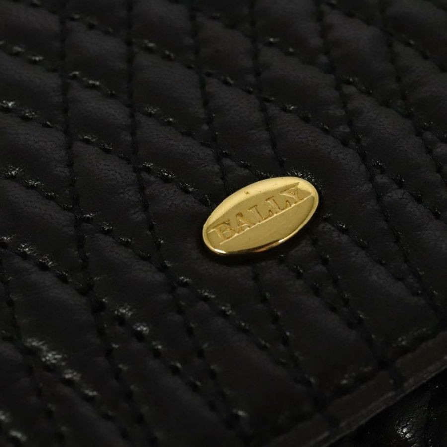 【日本直送】BALLY 絎縫鏈條單肩包 皮革 黑色 金色 正品 141092-16