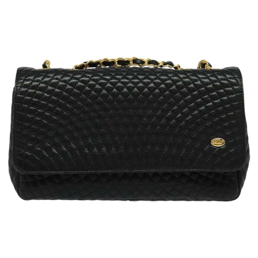 【日本直送】BALLY 鏈條單肩包 皮革 黑色 金色 正品 141002-12