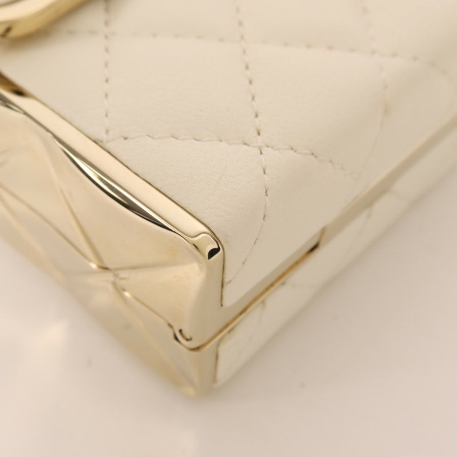 CHANEL 羊皮皮革Evening Bag金扣鏈帶肩背袋-6