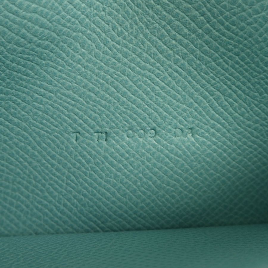 HERMES Epsom皮革Bearn W Snap銀扣長錢包Bleu Atoll-11