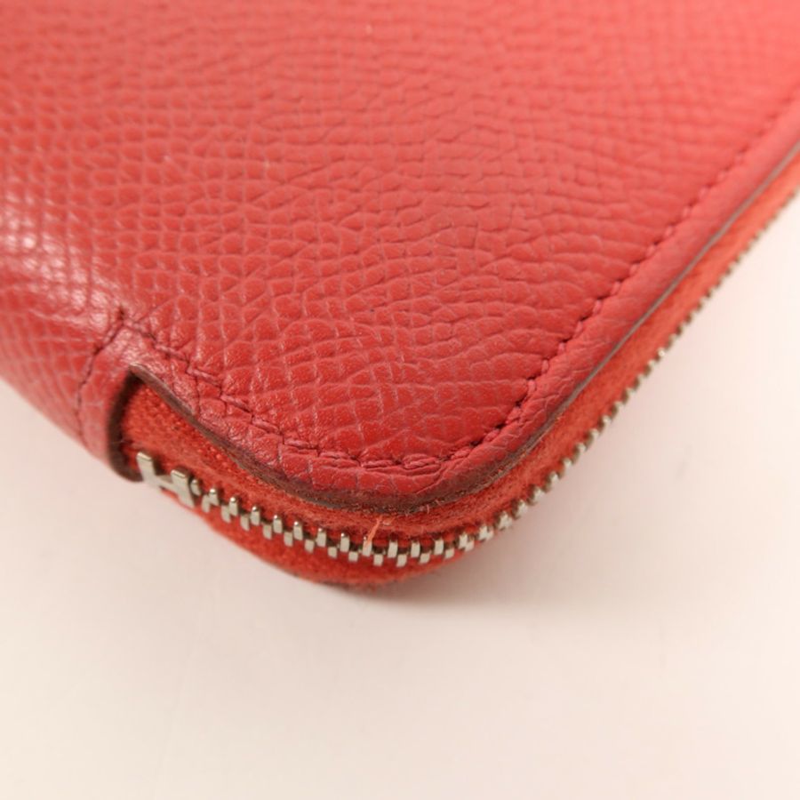 HERMES Epsom皮革Silk In Wallet銀扣錢包Bougainvillea-8