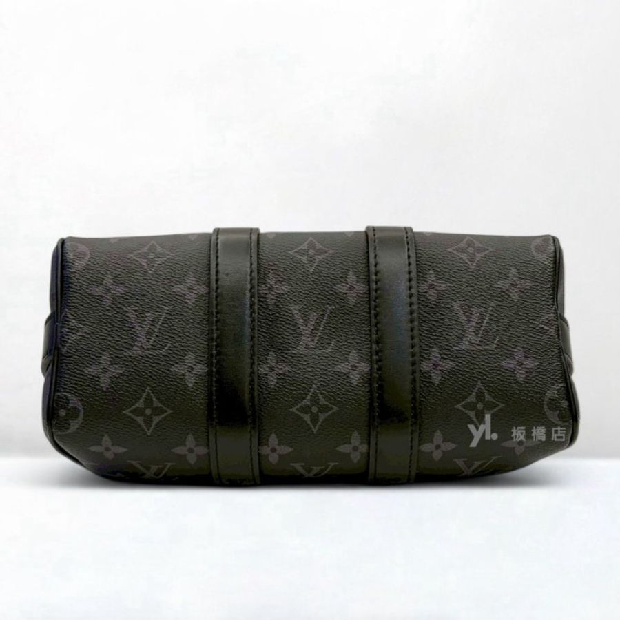LV Keepall 25 黑老花手提肩背波士頓包 M46271-5