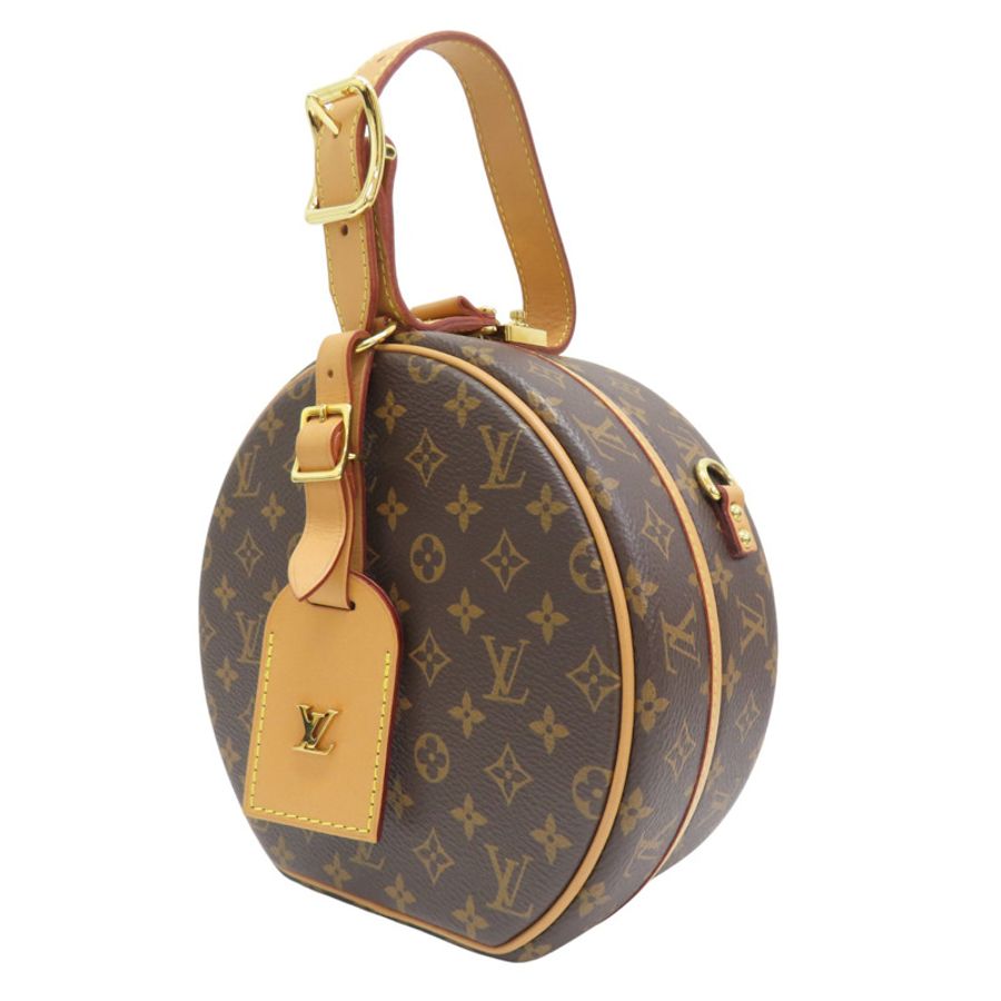 原棕花 PVC塗層帆布 Petite Boite Chapeau 肩背【LOUIS VUITTON LV 路易威登】M43514-2