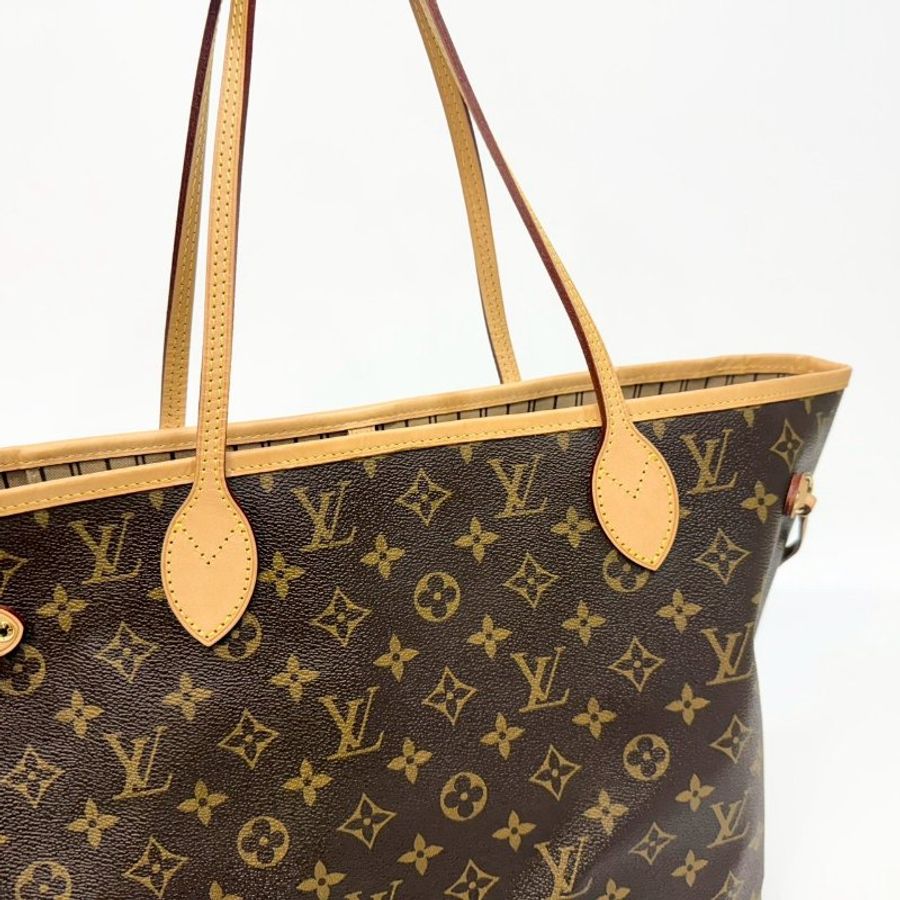 LV原花拚米黃內裡neverfull MM托特包 M40995-12