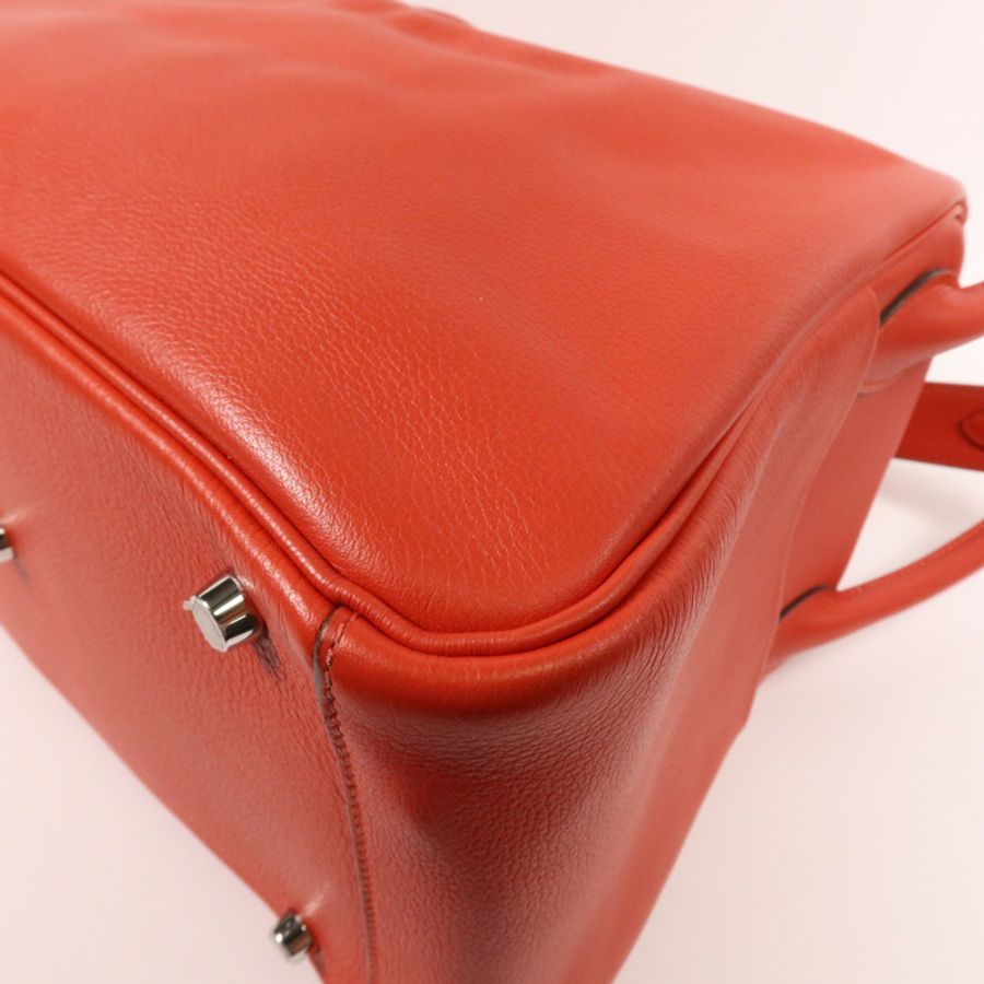HERMES 【Hermes Fair】Evercolor皮革Lindy 30銀扣手挽肩背兩用袋Rouge Tomate-6