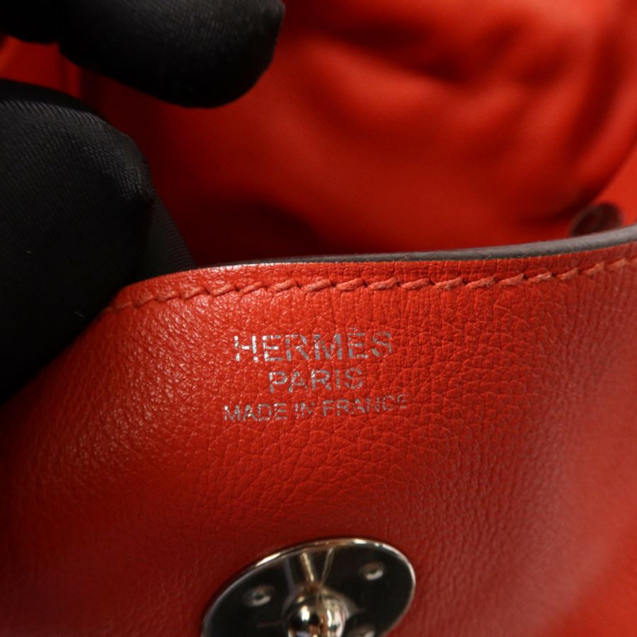 HERMES 【Hermes Fair】Evercolor皮革Lindy 30銀扣手挽肩背兩用袋Rouge Tomate-10