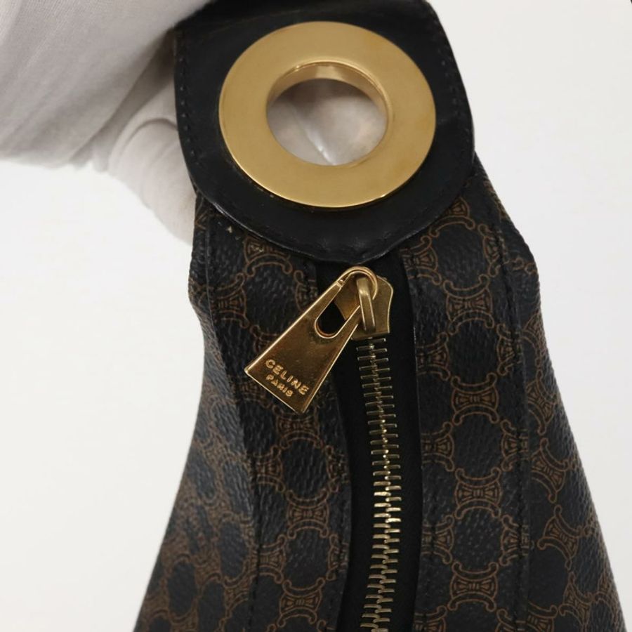 【日本直送】CELINE Macadam帆布肩背包 PVC皮革 黑色 金色 正品 142649-8