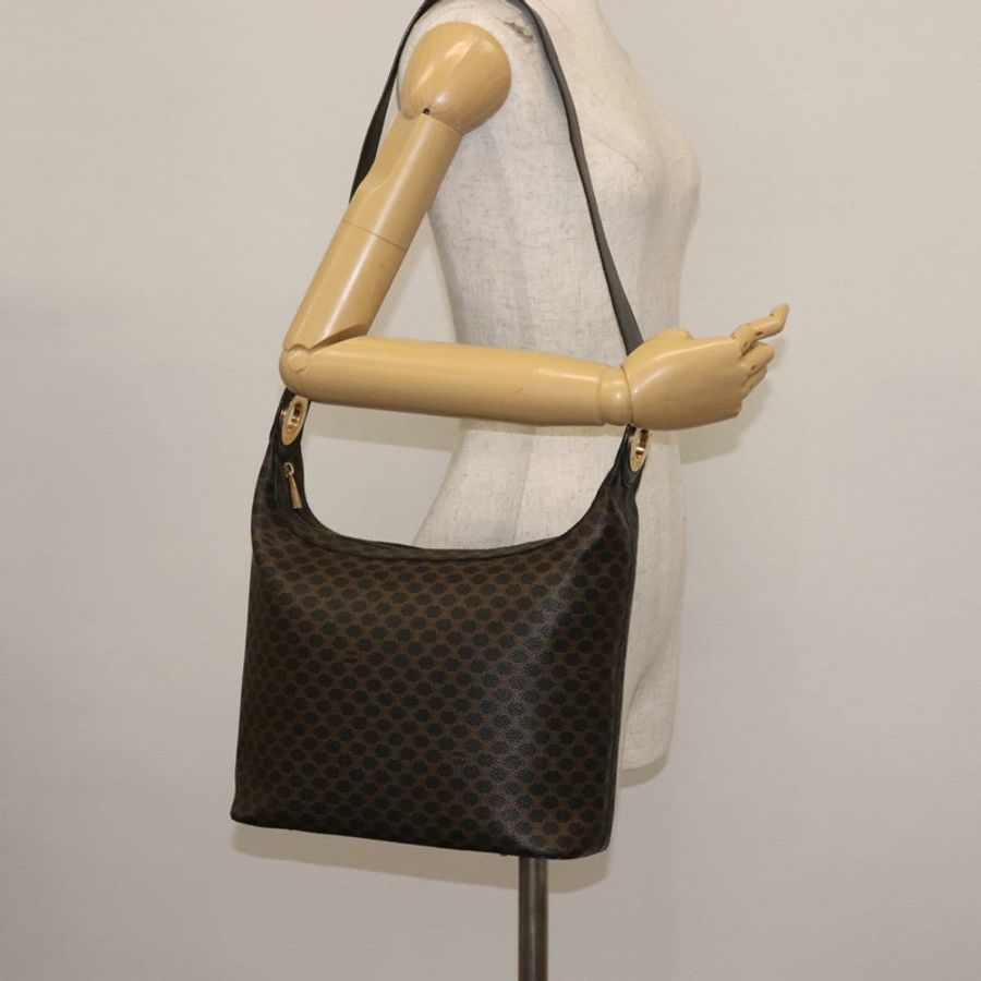 【日本直送】CELINE Macadam帆布肩背包 PVC皮革 黑色 金色 正品 142649-21
