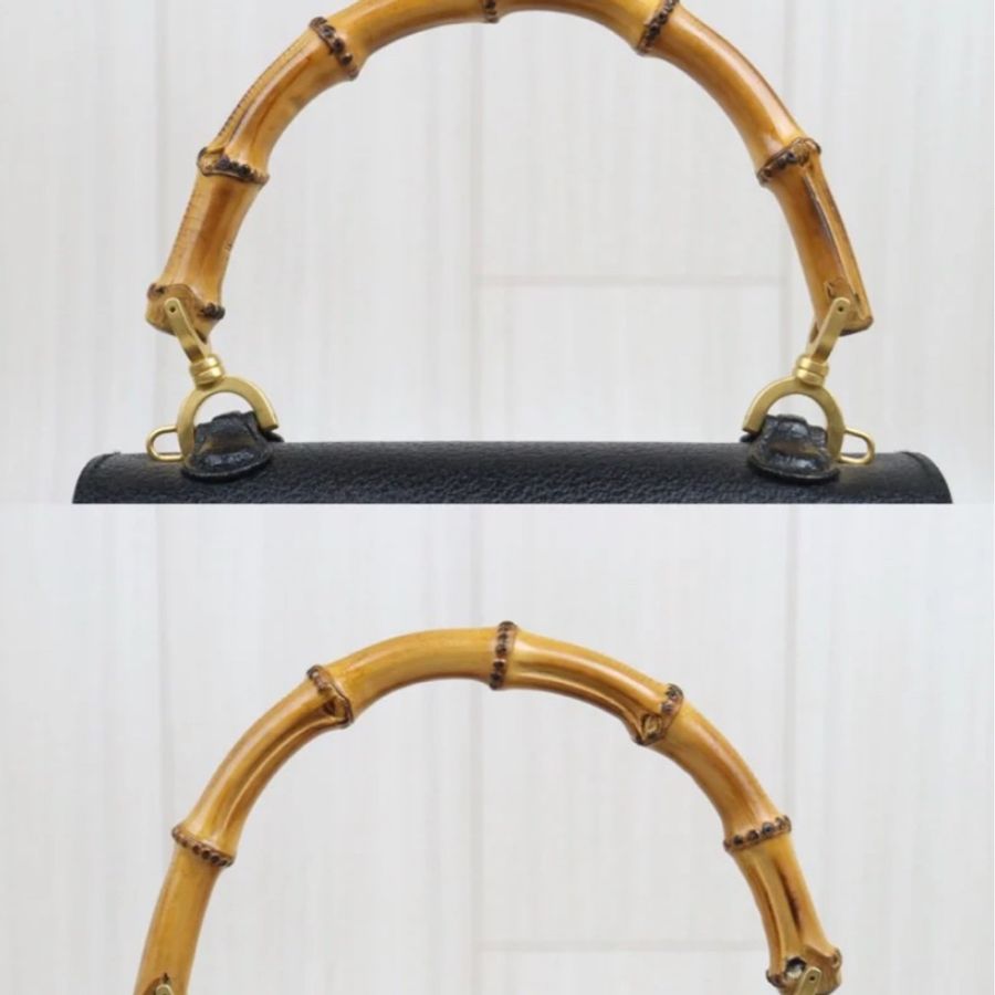 「JL精品代購」97新 Gucci黑色竹節包-6