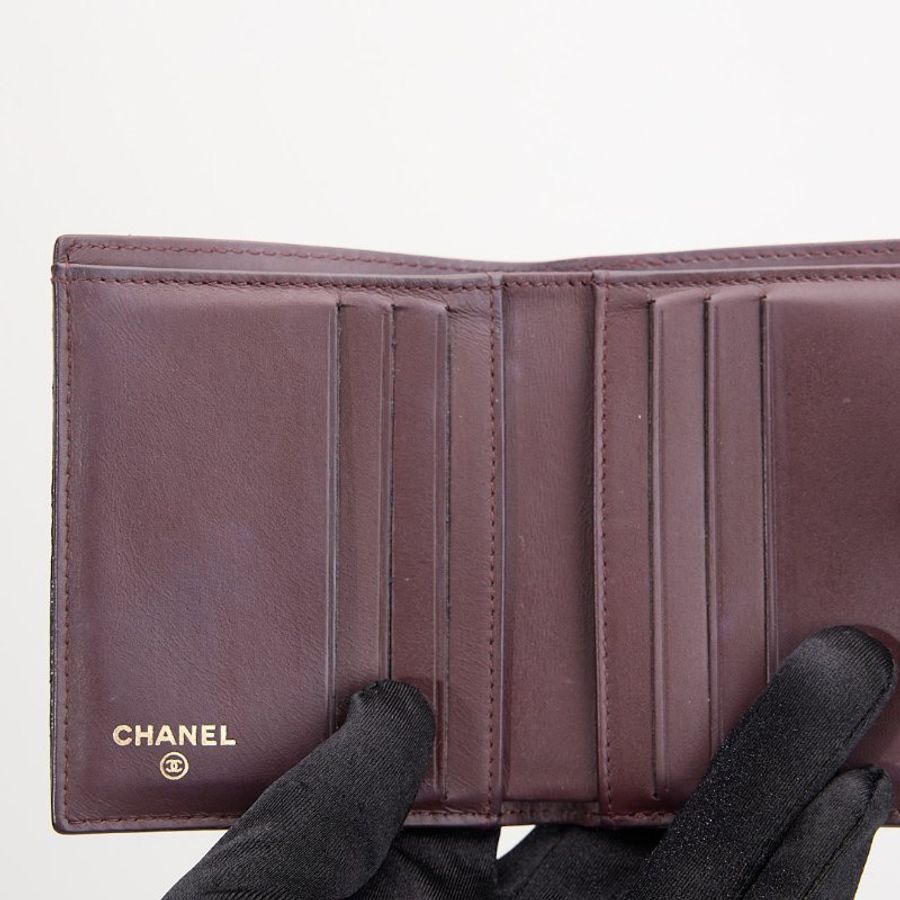二手Chanel 兩折短夾/黑金牛-20
