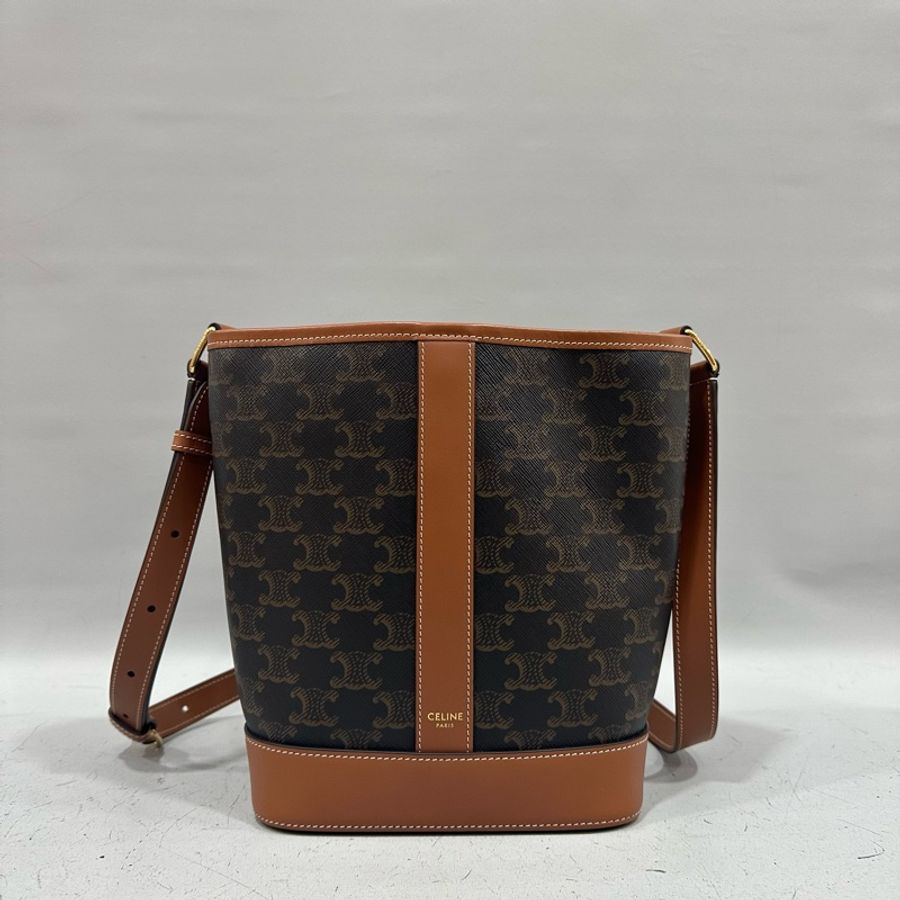 Celine 191442 老花凱旋門金釦水桶包TRIOMPHE BUCKET-0