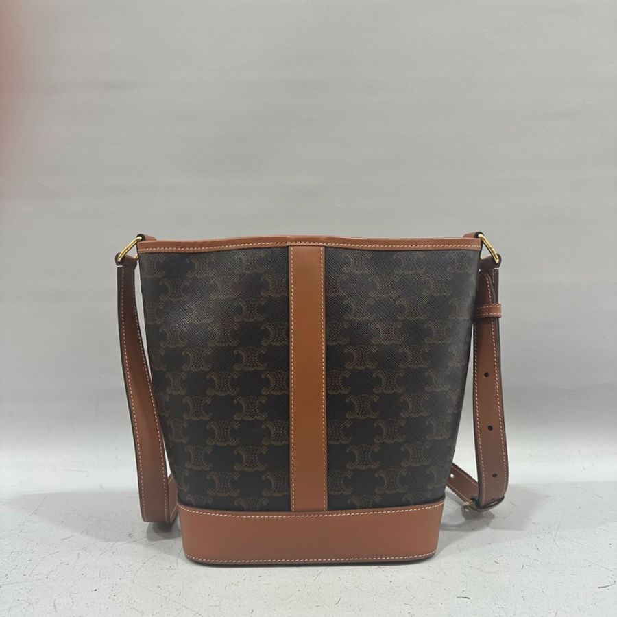 Celine 191442 老花凱旋門金釦水桶包TRIOMPHE BUCKET-1