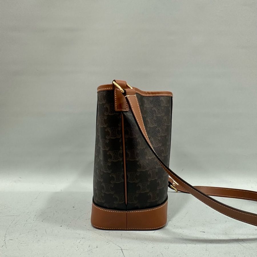 Celine 191442 老花凱旋門金釦水桶包TRIOMPHE BUCKET-3