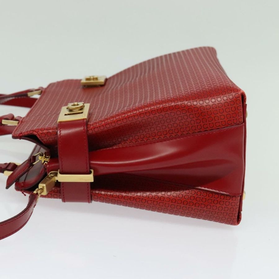 【日本直送】Salvatore Ferragamo Gancini 手提包 皮革 兩用 紅色 金色 正品 141492-2