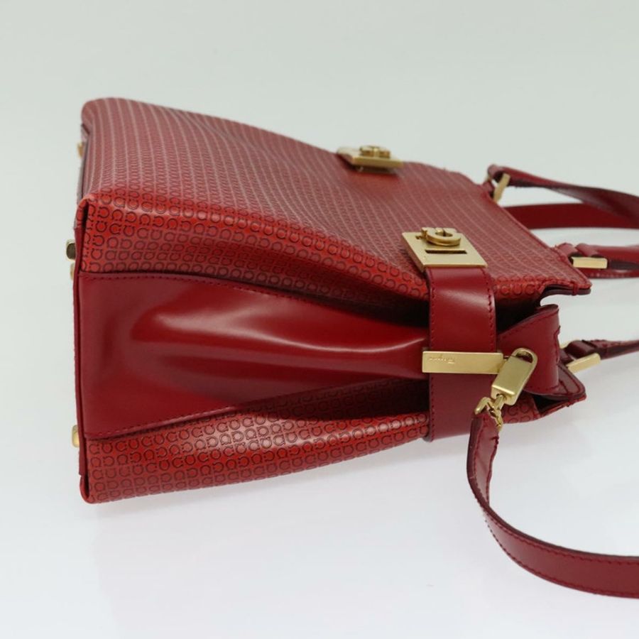 【日本直送】Salvatore Ferragamo Gancini 手提包 皮革 兩用 紅色 金色 正品 141492-3