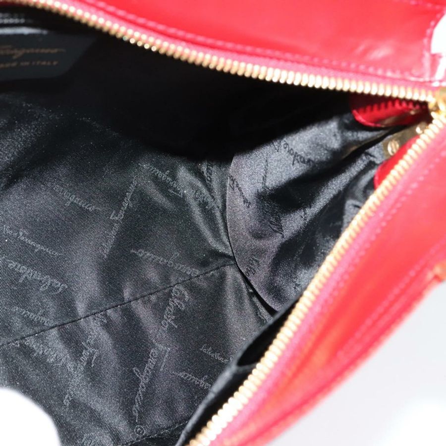 【日本直送】Salvatore Ferragamo Gancini 手提包 皮革 兩用 紅色 金色 正品 141492-18