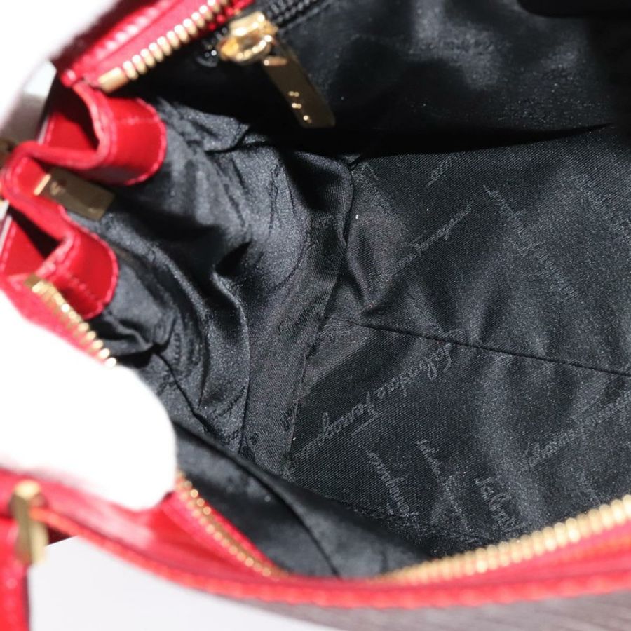 【日本直送】Salvatore Ferragamo Gancini 手提包 皮革 兩用 紅色 金色 正品 141492-19