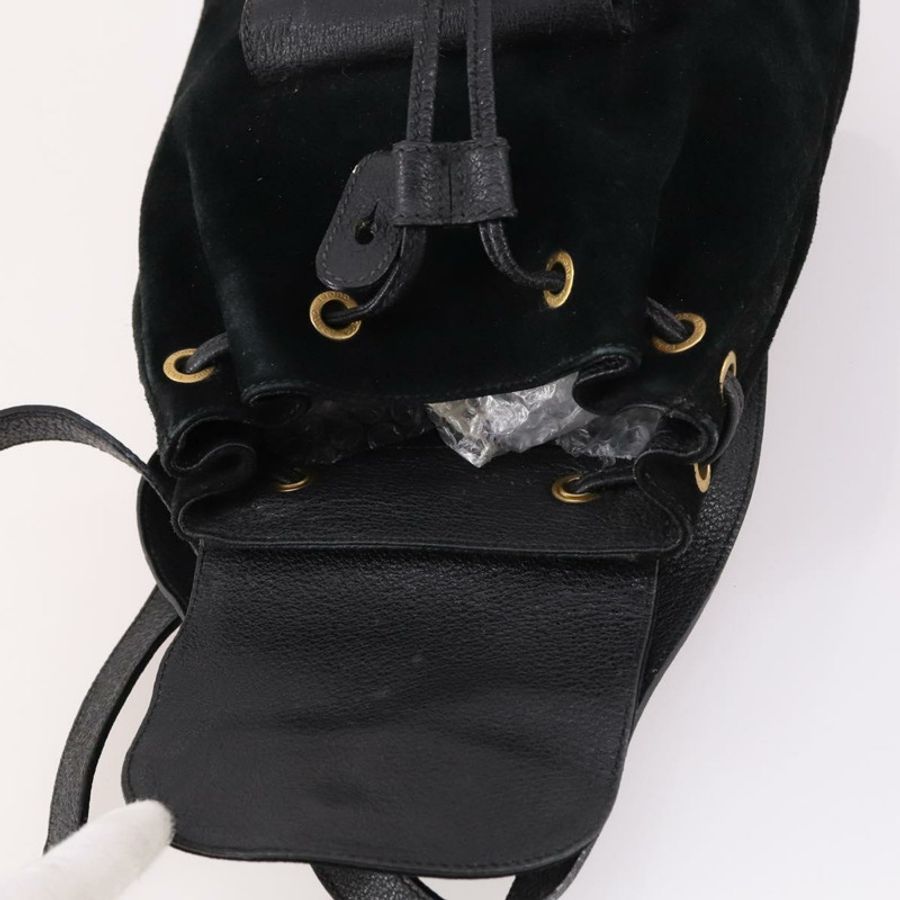 【日本直送】GUCCI 竹編雙肩包 絨面革 黑色 金色 003 2058 0030 正品 ep10853-9