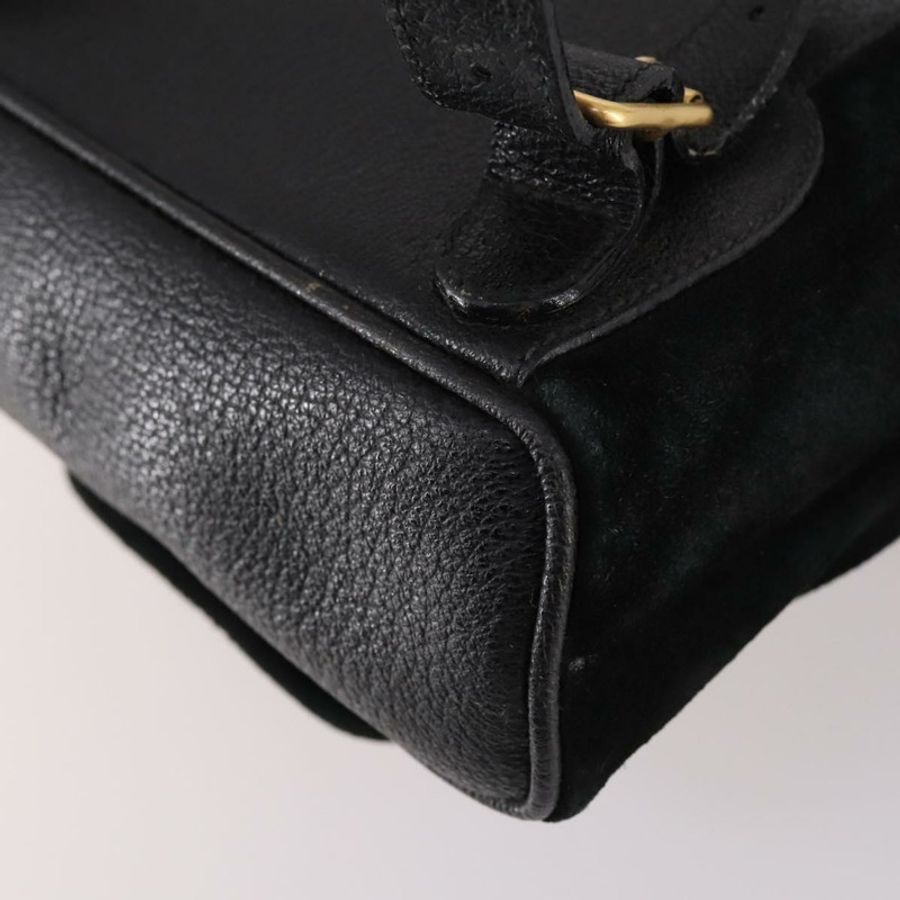 【日本直送】GUCCI 竹編雙肩包 絨面革 黑色 金色 003 2058 0030 正品 ep10853-17