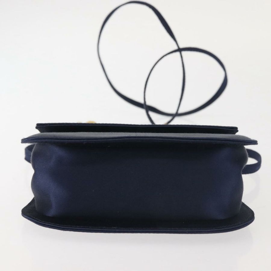 【日本直送】Salvatore Ferragamo Gancini 手提包 緞面 兩用 海軍藍 金色 正品 142663-4