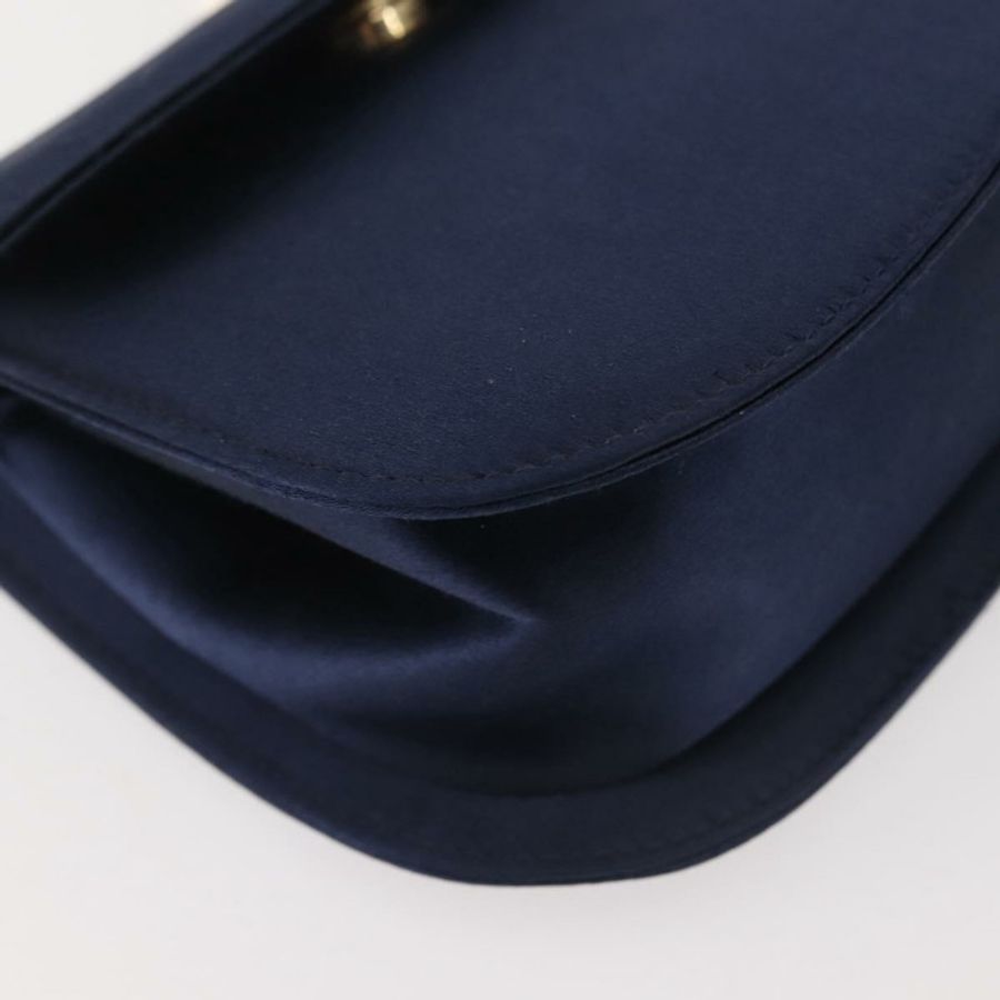 【日本直送】Salvatore Ferragamo Gancini 手提包 緞面 兩用 海軍藍 金色 正品 142663-15