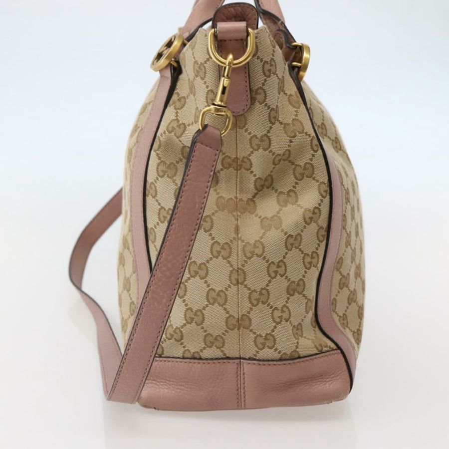 【日本直送】GUCCI GG帆布手提包 2way 米色金色 323675 正品 BA5865-3