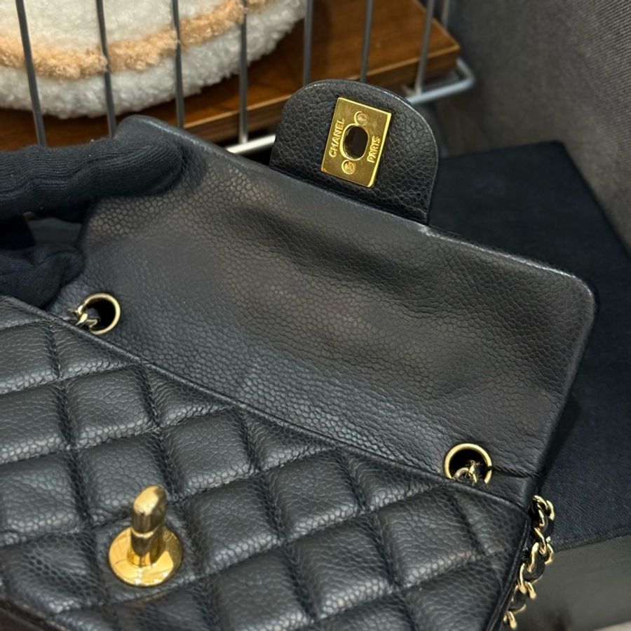 (稀有釋出)Chanel coco17 extra mini 黑金荔枝皮-12