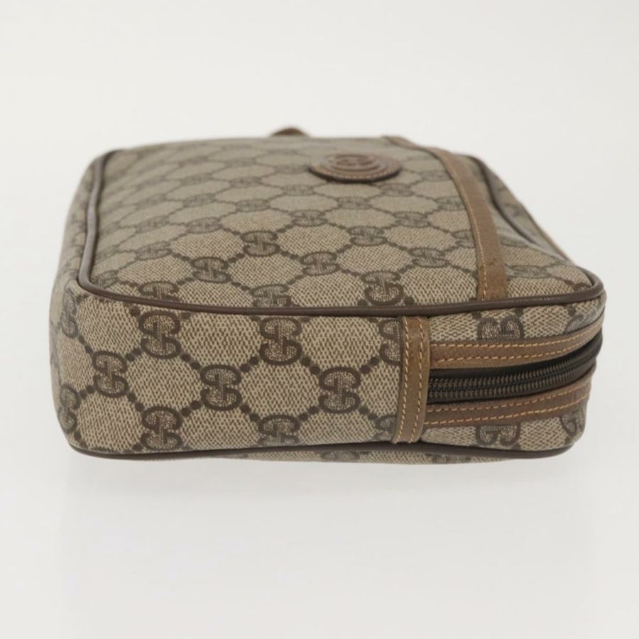 【日本直送】GUCCI GG Supreme 手拿包 PVC 米色 金色 014 58 0028 正品 BA6331-2