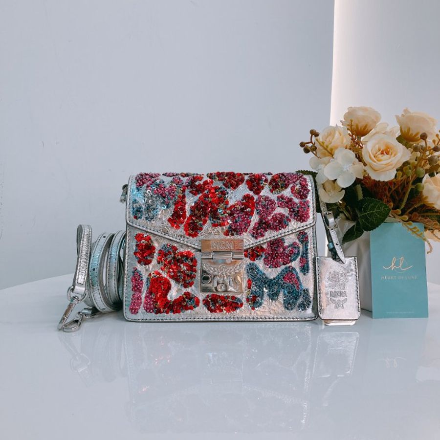 MS0335 MCM 珠片翻蓋式肩帶包包 Patricia Sequins Shoulder Bag-0